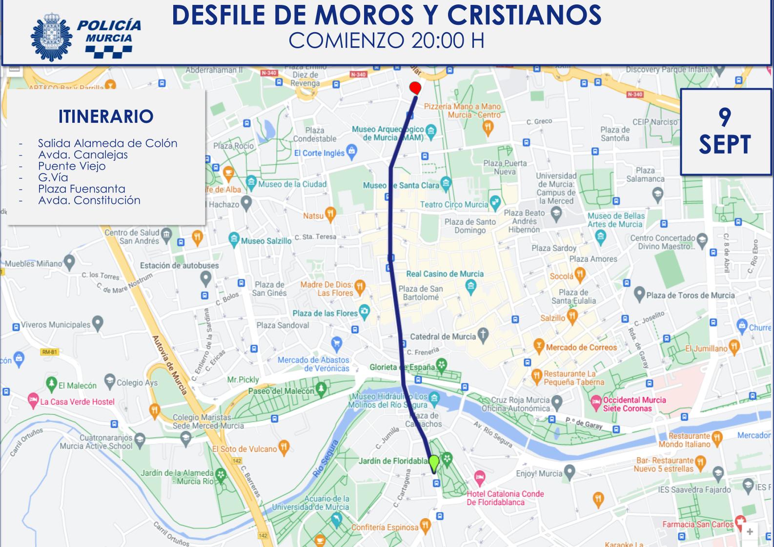 Itinerario del desfile