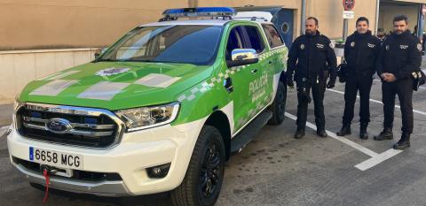 Nuevo vehículo Ford Ranger rotulado con los distintivos de la Policía Local de Murcia